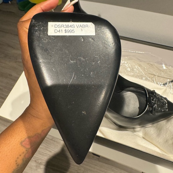 Versace Medusa heels; Black on Black; size 39 - Picture 3 of 10